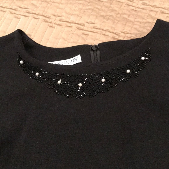 Pendleton top, black with pearls/sequins, L - Picture 4 of 8